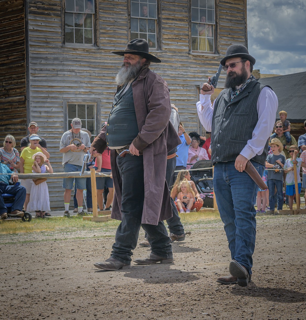 Gerald Penn and Derry Shank portray the criminal element itching for a gun fight at Bannack Days. (Tracy Scott/Valley Press)