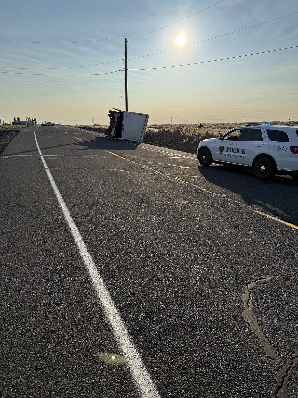On July 16, the Ephrata Police Department responded to a call on Alder Street Northwest for a single vehicle collision. When police arrived, they saw that the semi-truck had left the roadway and was on its side. The road was closed for several hours. The collision resulted in no injuries according to Ephrata PD.