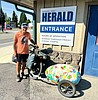 Globetrotting biker makes pitstop in North Idaho