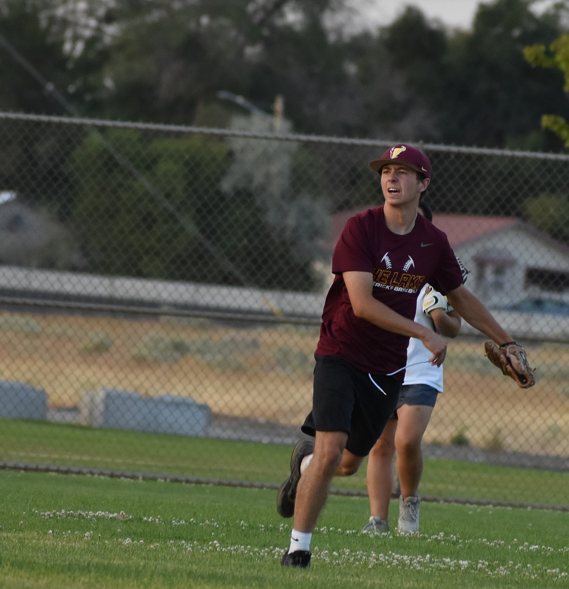 One of the Shenanigans players returns the ball from midfield during the team’s game against the Tailgaters. While the league is for adults, minors can also participate on a team with parent or guardian permission.