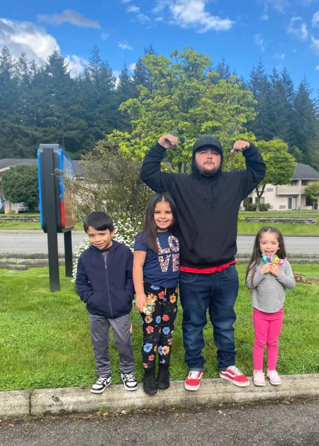 Daniel Alcala poses with his three children. Dusty’s In-and-Out, a local restaurant where Alcala's wife, Fabi Alcala works, is donating all tips made during the week to help the family. Daniel died Sunday from gunshot wounds.