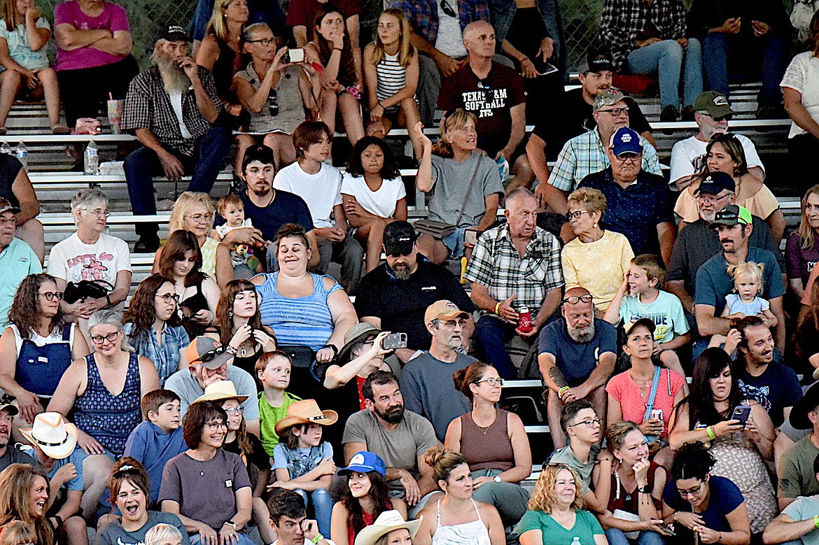 A packed house of rodeo fans attended the Kootenai River Stampede Friday, July 25, 2025, in Libby. (Scott Shindledecker/The Western News)