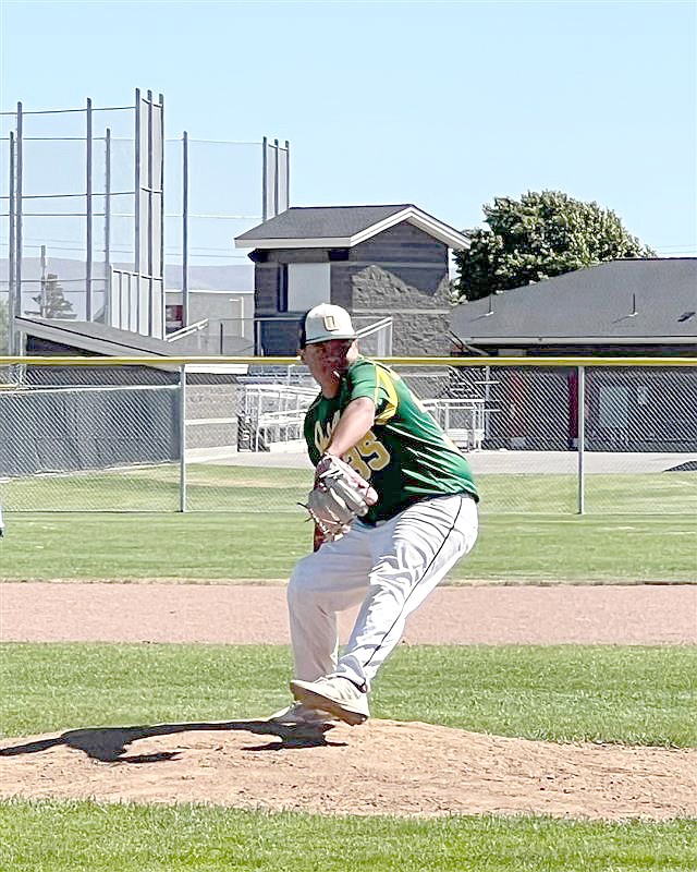 Jacks summer baseball pitcher, Jaxon Porter, throws a pitch during a game this past season. Porter had four stolen bases in their final game of the season against the Leps summer 2025 team.