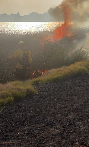 On Monday, a second fire ignited on Beaumont Avenue after one over the weekend. The recent fire burned around two acres.