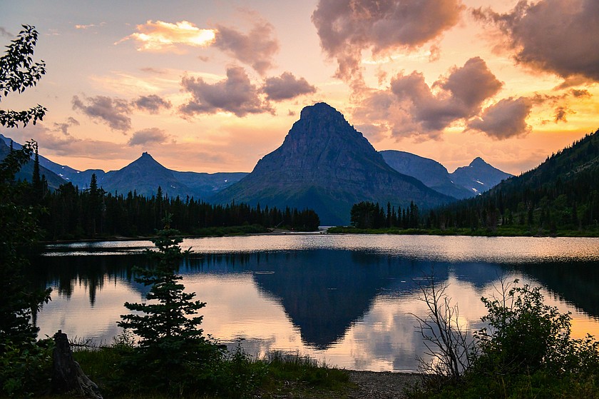 Sunset over Pray Lake in Two Medicine in Glacier National Park on Sunday, Aug. 3. (Casey Kreider/Daily Inter Lake)