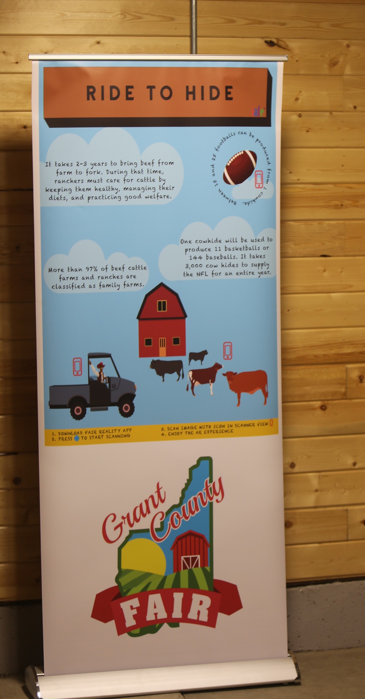 At the Master Gardeners’ Clinic in the agricultural building, informational posters were displayed around the space. This one explains the process of how beef is brought from farm to table.
