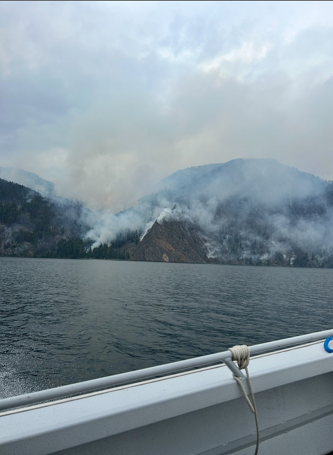 Sunset access to the Sunset Fire is gained via boat on Friday.