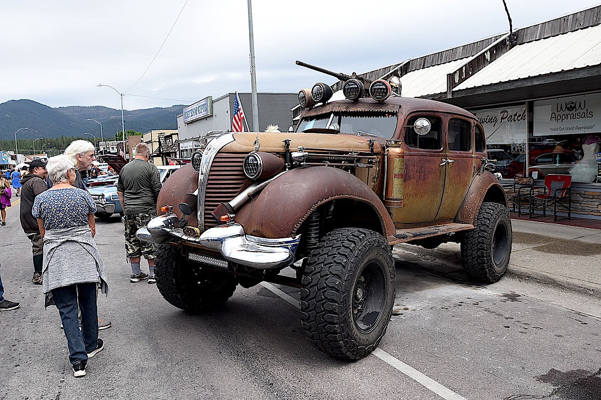 Rat Rod Richardson, of Athol, Idaho, saw his 1938 Hudson Terraplane win the Neater than Sh*t Award at the 2025 Ignite the Nites car show Saturday, Aug. 16. (Scott Shindledecker/The Western News)