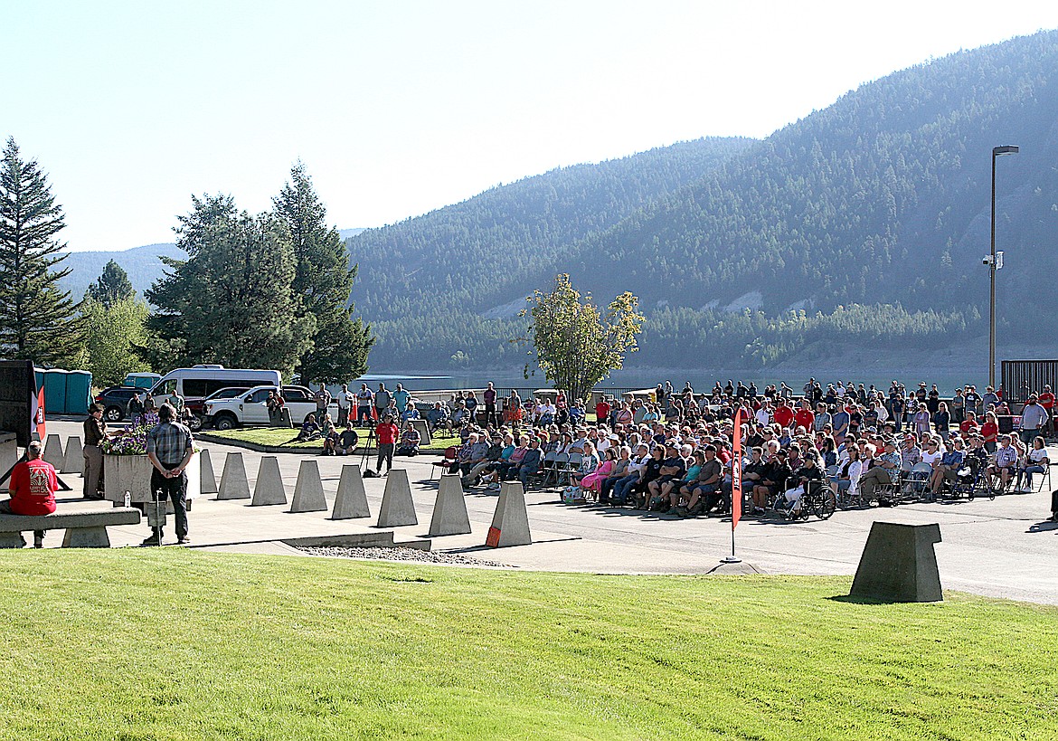 A portion of the crowd that was gathered Saturday to celebrate the 50th anniversary of the construction of Libby Dam. (Paul Sievers/The Western News)