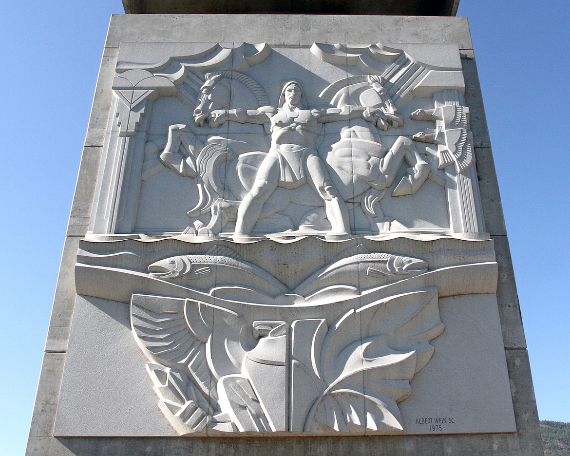 The granite, 90-ton, 27-by-30-foot Treaty Tower sculpture created by Albert Wein. (Paul Sievers/The Western News)
