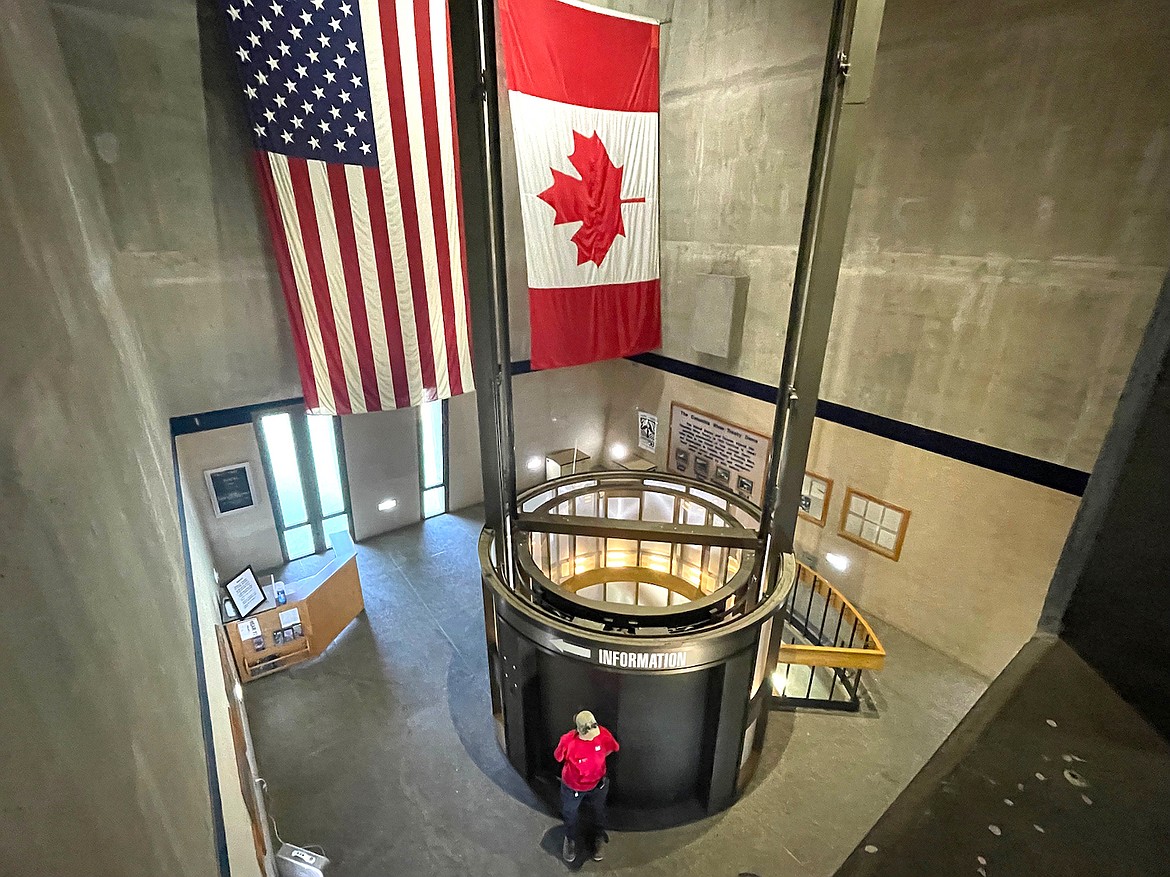 Inside Libby Dam's Treaty Tower looking down. (Paul Sievers/The Western News)