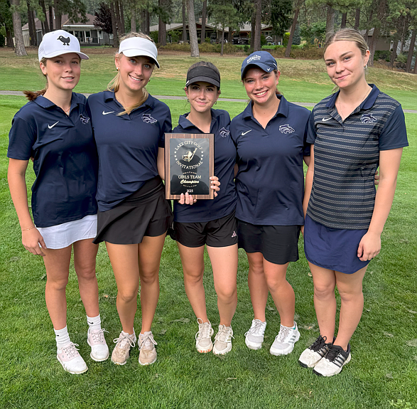 Courtesy photo
Lake City's girls golf team won the Lake City Invitational on Thursday at the Coeur d'Alene Golf Club. From left are Danika Thompson, Libby Montgomery, Nadya Wilson, Sam Sewchok and Emily Clausen.