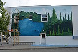 Scenic mural blossoms on Boise Avenue