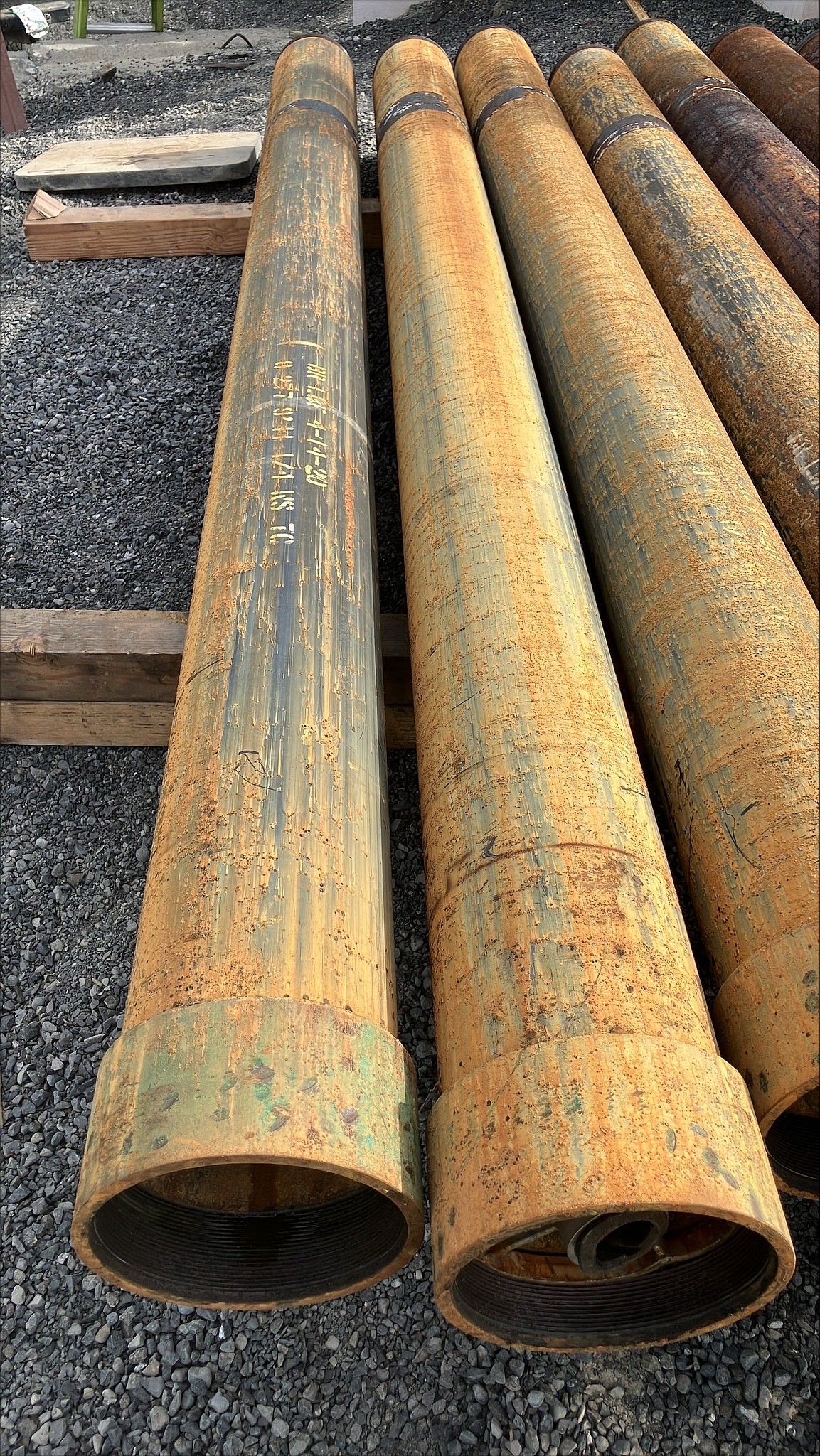 Pipes set aside during a recent well repair conducted by the city of Ephrata. A new water issue began at about 2 a.m. this morning and crews are rerouting water around a broken main pipe and water pressure is low citywide, if not absent.