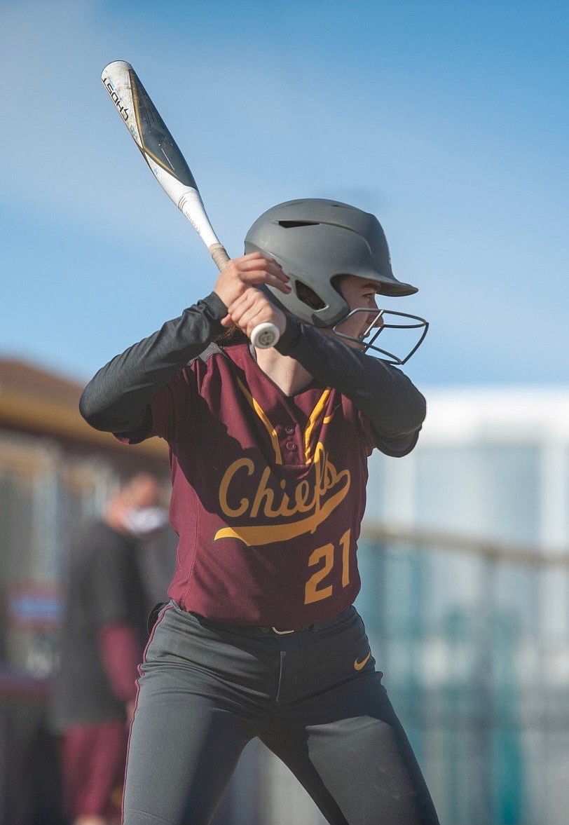 Former Mavericks Ciarrah Knoll steps up to bat for the softball team during her senior season. Knoll came back to help Head Coach Mike Hofheins coach the slow pitch team in the 2024 season.