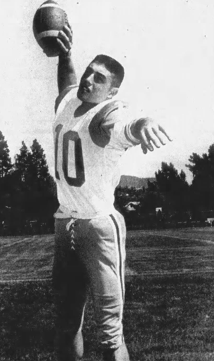 Coeur d'Alene Vik Bob Pegg was one of two players from the Inland Northwest named to the all-American High School football first team by Coach and Athlete magazine in January 1965.