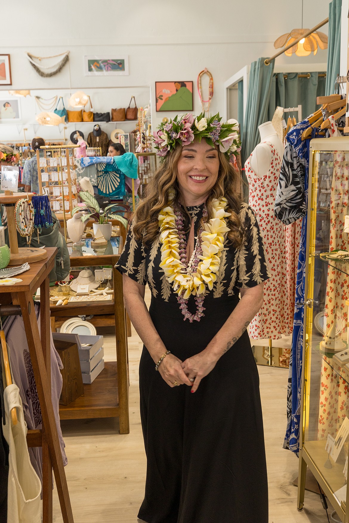 Audrey Frydenlund in one of her Olivia Clare Boutique locations on Hawaii's Big Island.