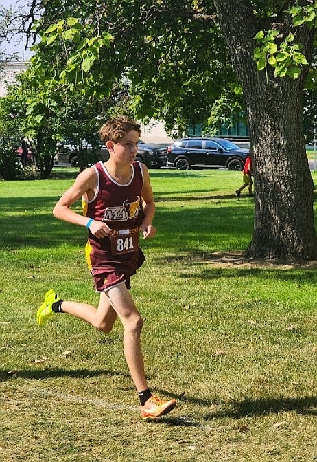 Max Jolley runs in the Highlander Invitational for the Mavericks cross country team. Jolley is a sophomore and will be competing in the Woodbridge Invitational in California. He said this is his first season on varsity.