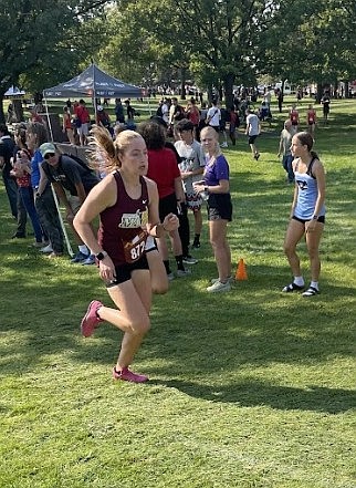 The Mavs’ Alexis Feller competing in the Highlander Invitational. Feller said she has enjoyed the improvements the team has made over the last year.