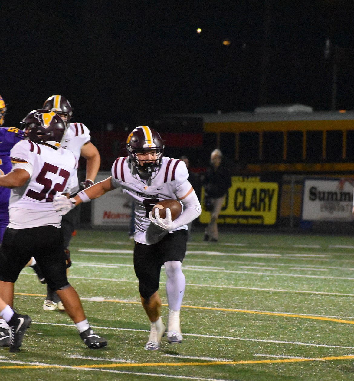 Mavs receiver Carter Anderson runs through an opening made by the offensive line. He said it was great for his team to gain an extra home game for the season as they only had four scheduled.