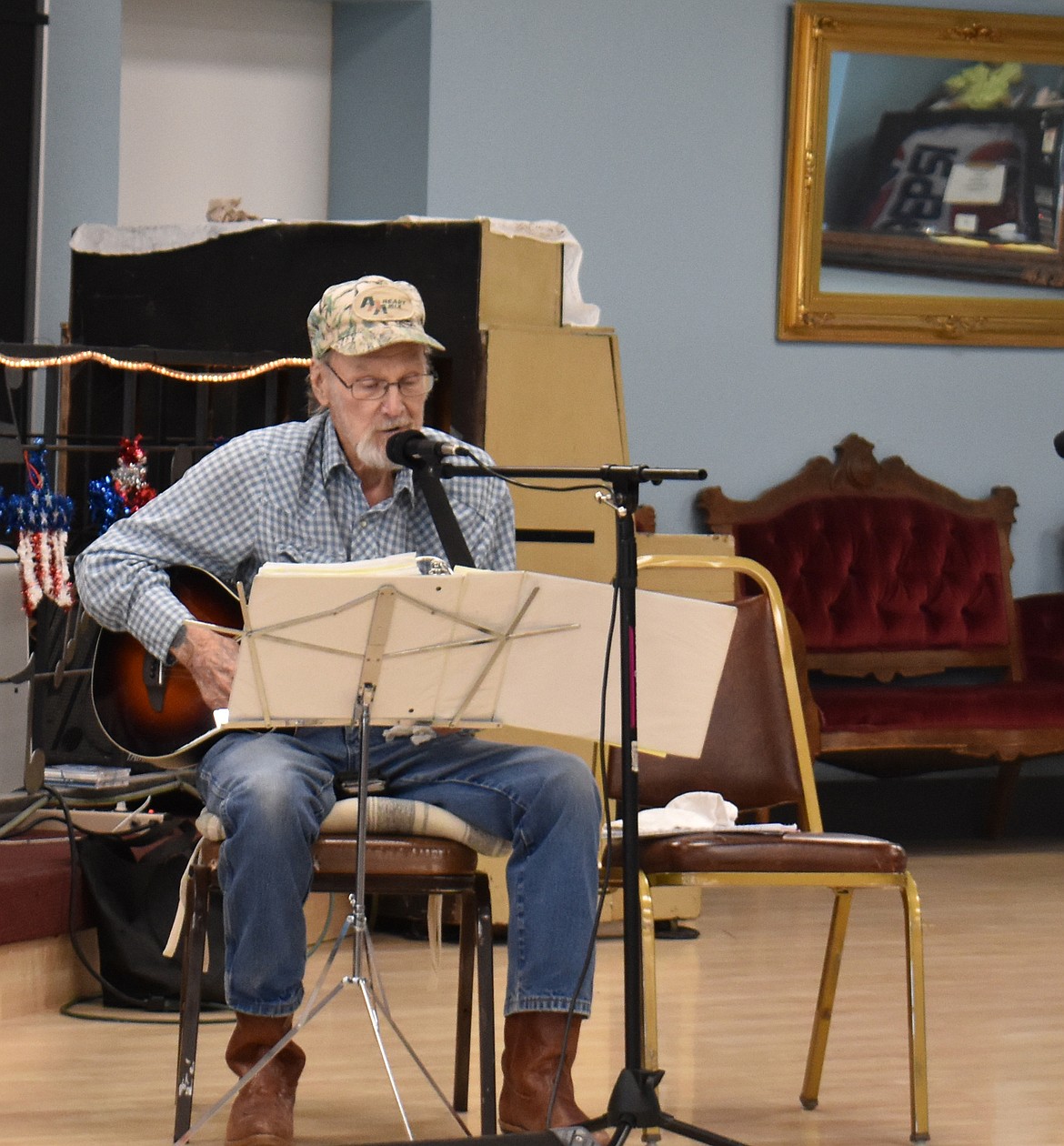 Leroy Boyd sings at the Old Time Fiddlers Jam at the Moses Lake Senior Center Sept. 21. Boyd, 91, has been a lover of country music since he was 12 years old, he said.