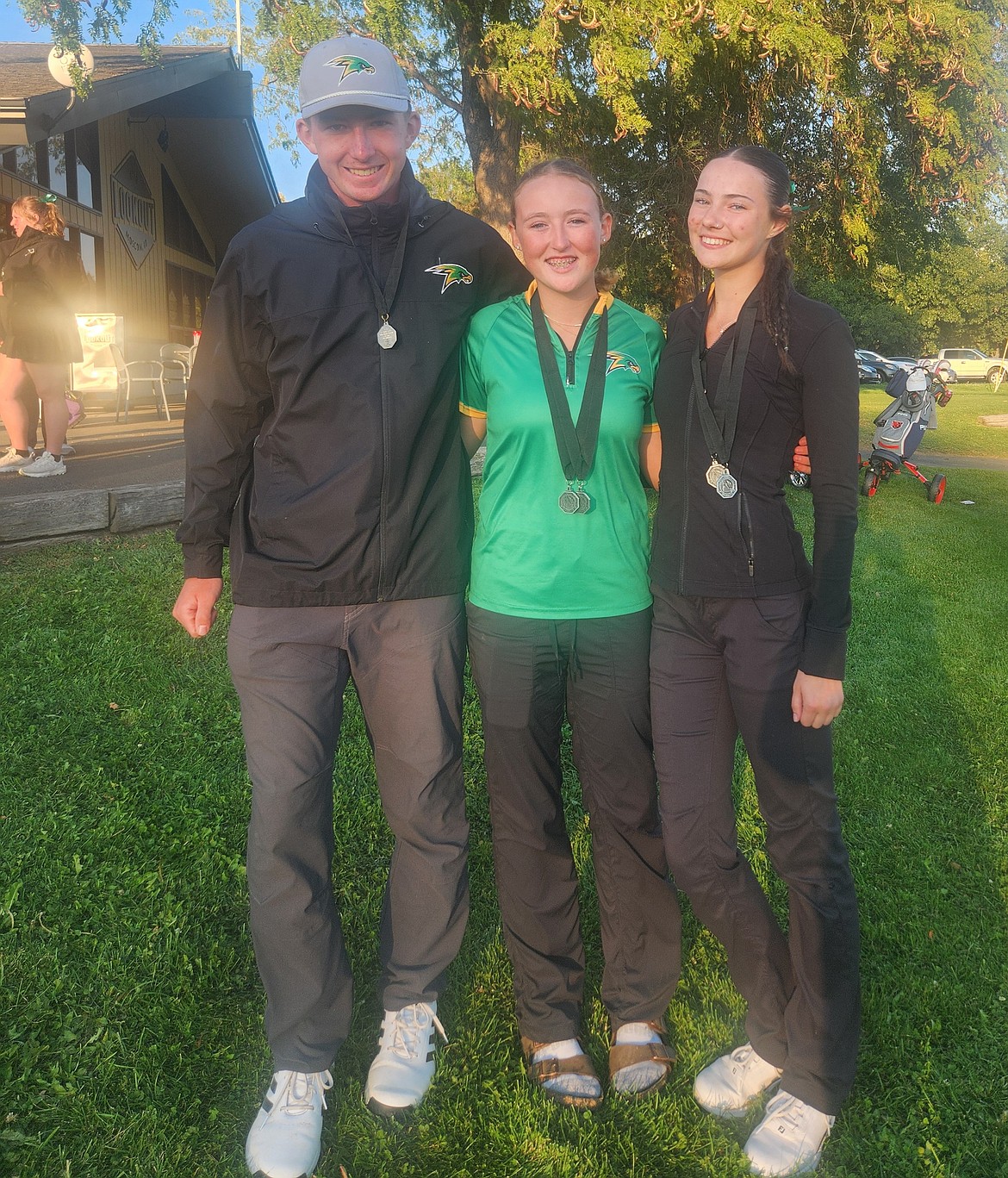 Courtesy photo
Lakeland High golfers, from left, Tyler Zachary, Ellie Austad and Dani Russell qualified for the state 5A tournament by finishing in the top four at the Region 1 tournament on Oct. 3 at the University of Idaho Golf Course in Moscow.