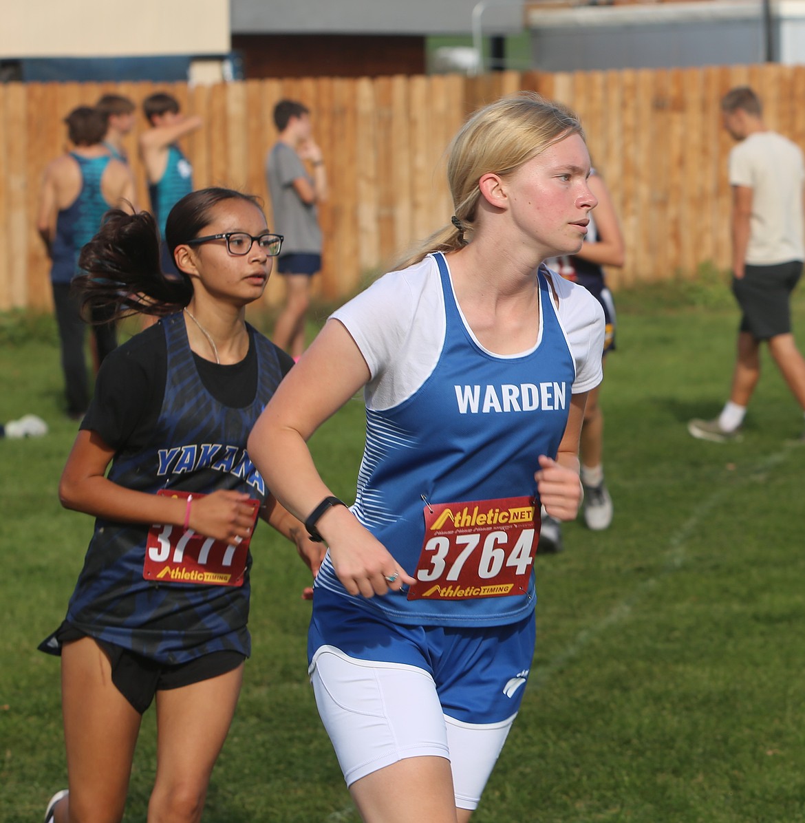 The Cougars’ Anna Marcus (3764) during the girl's junior varsity 5,000-meter race. Assistant Coach Kristina Martin said the JV team showed a lot of grit and resilience in their races at the Gorge on Thursday.