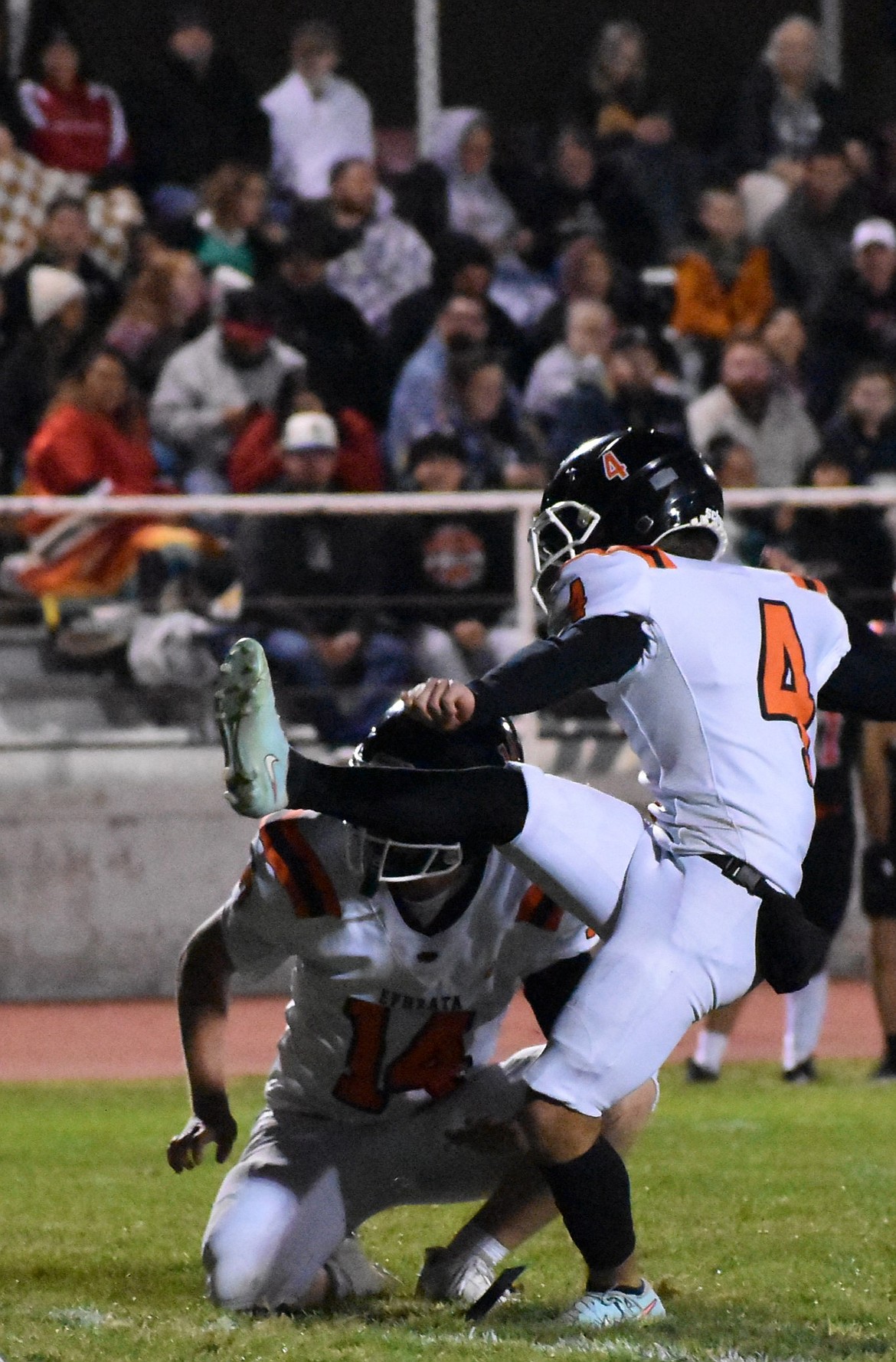 Tigers kicker Caleb Moberg completes an extra point following a touchdown. Tigers head coach Patrick Mitchell said the team is working to finish the season strong to earn a good playoff berth.