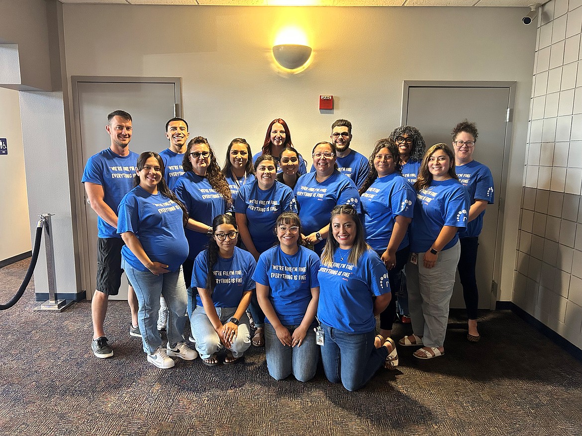 Grant County’s WISe team. Top from left: Samuel Scheelke, Family Peer; Joseph Melo-Zavala, Youth Peer; Taylor Schrodt, LMHC, Therapist; Tyler Napiontek, Youth Peer; Angela Clay, Therapist; Jessica Carlson, Care Coordinator.  

Middle row from left: Cinthia Llamas, Youth Peer; Amber Castilleja, Family Peer; Veronica Gonzalez, Family Peer; Anakaren Vazquez, Care Coordinator; Tatiana Hernandez, Care Coordinator; Selene Acosta-Gonzalez, Family Peer; Rosario Xochicali Cortez, Youth Peer; Tanya Núñez, LICSW, Clinical Manager;  

Bottom row left: Arlene Beltran, Care Coordinator; Deeanna Sandoval, WISe program Specialist; Velma De La Rosa, MA, LMFT, WISe Supervisor