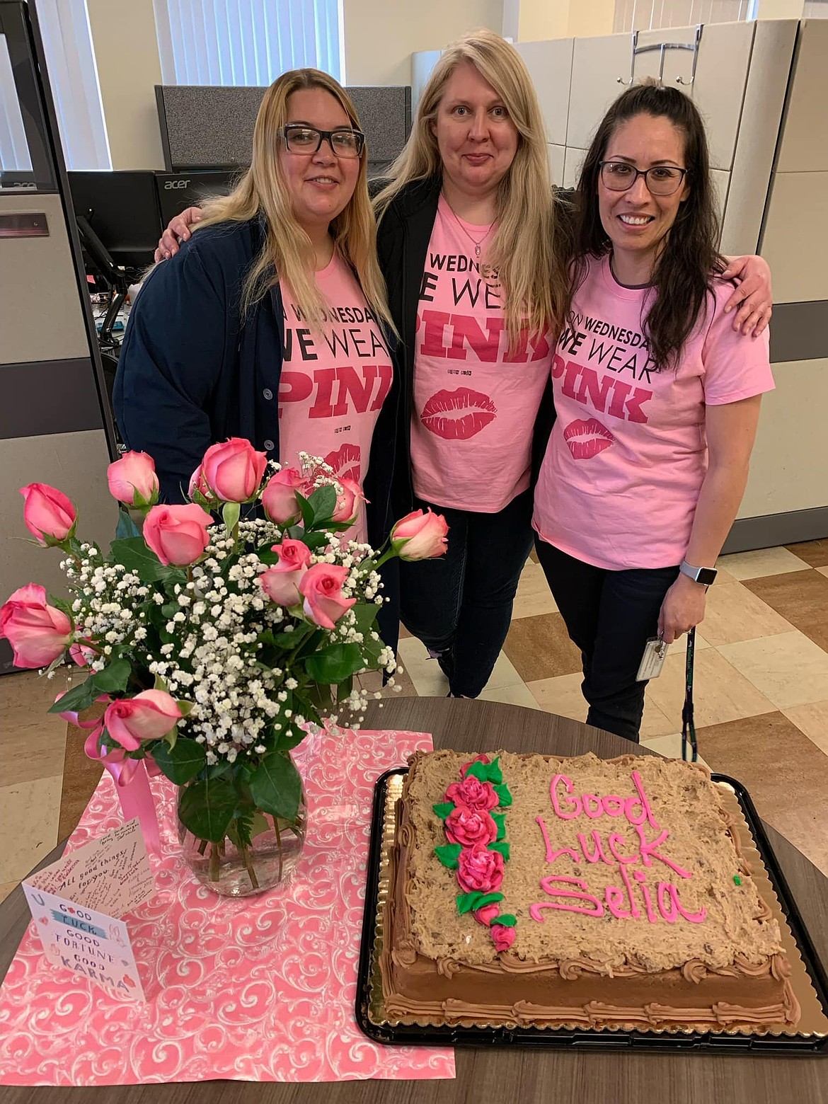 Rebecca Moore, middle, poses with two of her friends. She said she has become an advocate for women to make sure they are taking the precautionary steps to avoid a breast cancer diagnosis.