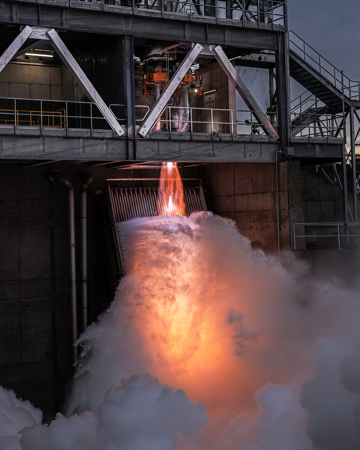 Stoke Space Technologies conducts a rocket test in December 2024. A planned test at Stoke Space Technologies near Moses Lake sparked concerns Tuesday but proved harmless.