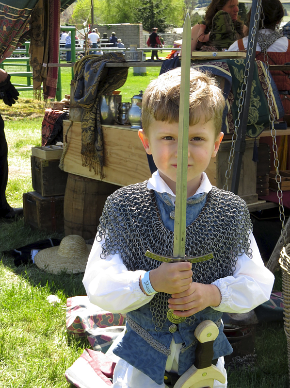 Ian Knemeyer, the son of a volunteer, is seen at the Two Rivers Medieval Faire in Cashmere, Wash. in May. Coeur d'Alene will be the site of a new immersive renaissance faire event, Echoes of Lore, in April.