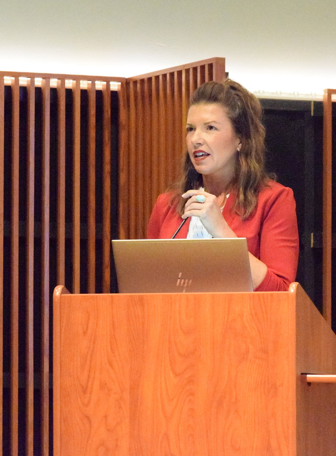 Moses Lake Educators Association President Heather Whittall opened the budget meeting Wednesday thanking people for attending the event.