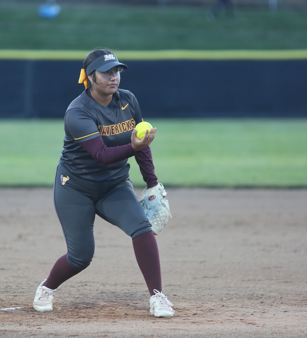 MLHS’s Anisa Valdez (32) takes her next pitch at center field. Valdez struck out two Chiawana batters in the 4A state championship.