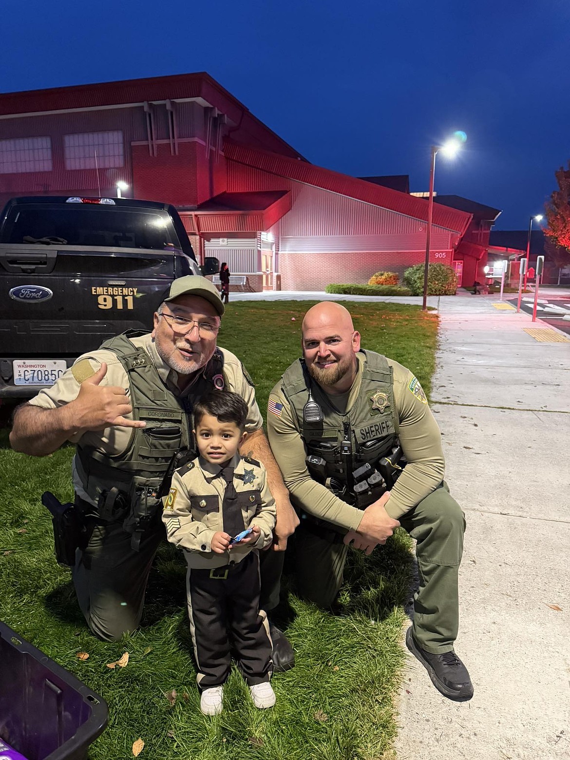 The Adams County Sheriff’s Office celebrated Halloween with a haunted house and handing out pounds of candy. One young trick-or-treater even dressed as a deputy and posed for a photo with two sheriff’s deputies.