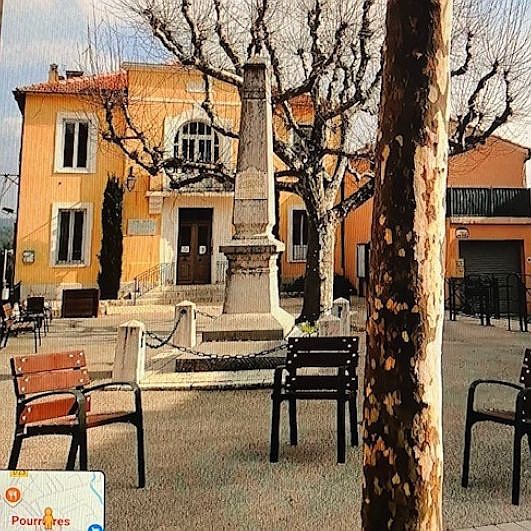 An obelisk in Pourrières, France, is dedicated to Air Force 2nd Lt. Norbert Herriges who was flying a mission over the village on Aug. 12, 1944, when he was shot down by a German fighter pilot. (Courtesy photo)