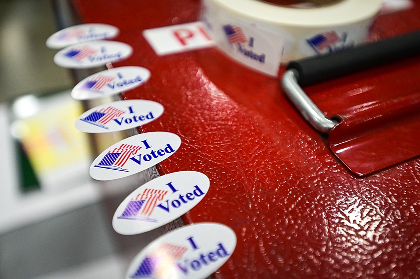 Stickers for voters in a Flathead County election are shown in this file photo. (Casey Kreider/Daily Inter Lake)