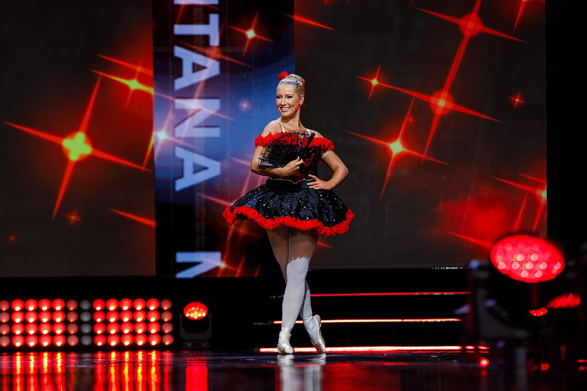 Marygrace Knuffke of Kalispell performs the part of Kitri in Don Quixote Act III at Miss America's Teen held in September. Knuffke said she picked the ballet costume over the summer with the assistance of Katie Sako of the Northwest Ballet Company. (Courtesy photo)