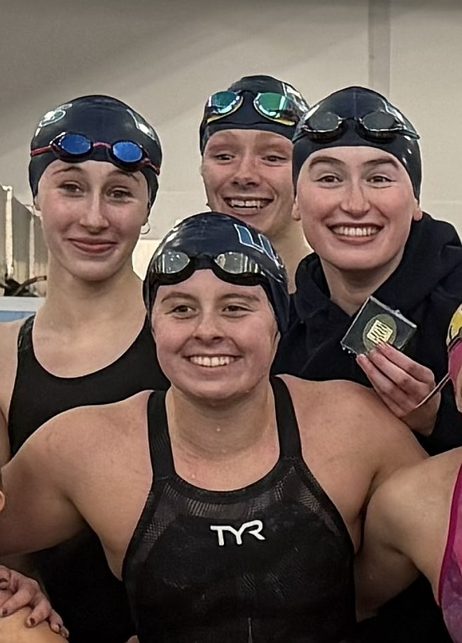Courtesy photo
The Lake City girls 200-yard freestyle relay team won the state 6A swimming title on Saturday at the Idaho Central Aquatics Center in Boise. In the front row is Tillie Sobek. In the back from left are Sylvia Strow, Taylor Young and Erin Griffith.