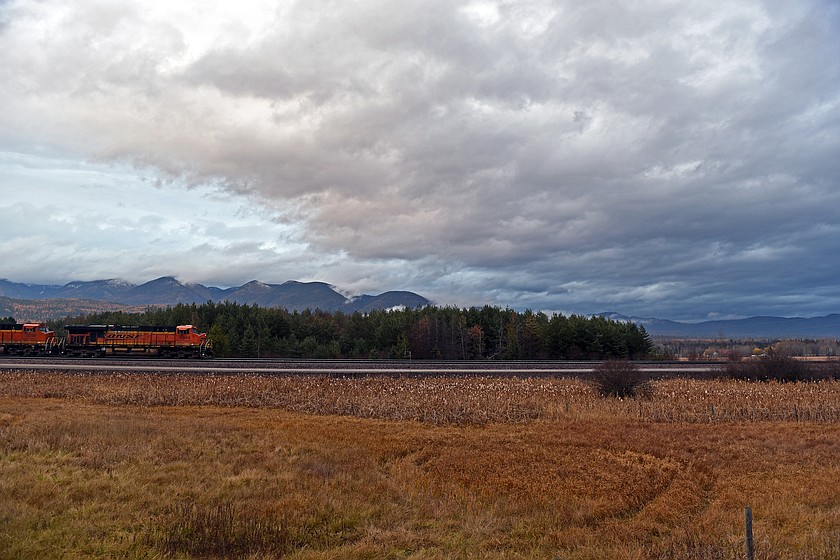 A BNSF train approaches the Second Street railway crossing on Nov. 10. (Kelsey Evans/Whitefish Pilot)