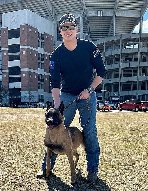 Grant County Sheriff’s Office Deputy Zane Bundy and his K-9 Malie pose for a photo. The sheriff’s office will be getting a new drug detection K-9 for the jail and investigations soon.
