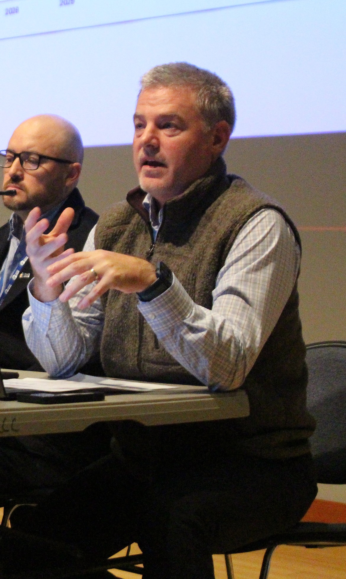 Grant County PUD general manager John Mertlich talks about pricing during a May 2024 public meeting on rates. Mertlich was appointed to his current job in March 2025.