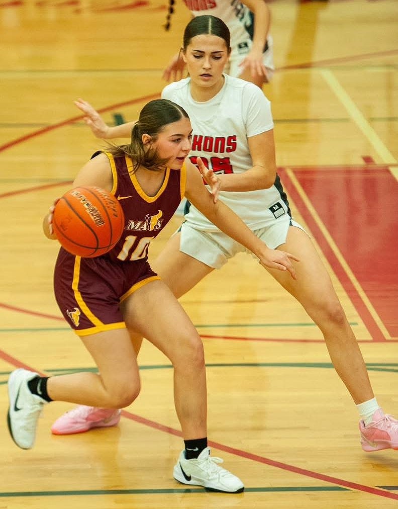 Addisyn Reffett from MLHS works her way around a defender and makes a push for the hoop during a previous matchup last season. The Mavs have built a strong camaraderie in the offseason, which Head Coach Matt Strophy said will help elevate the team this season.