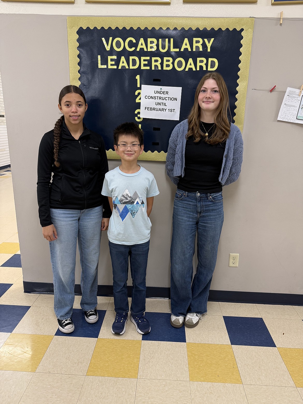 From left: Moses Lake Christian Academy students Zoey Ferguson, Josiah Stuart and Clarissa Shopbell beat hundreds of thousands of students worldwide in the fall 2025 Vocabulary Bowl.
