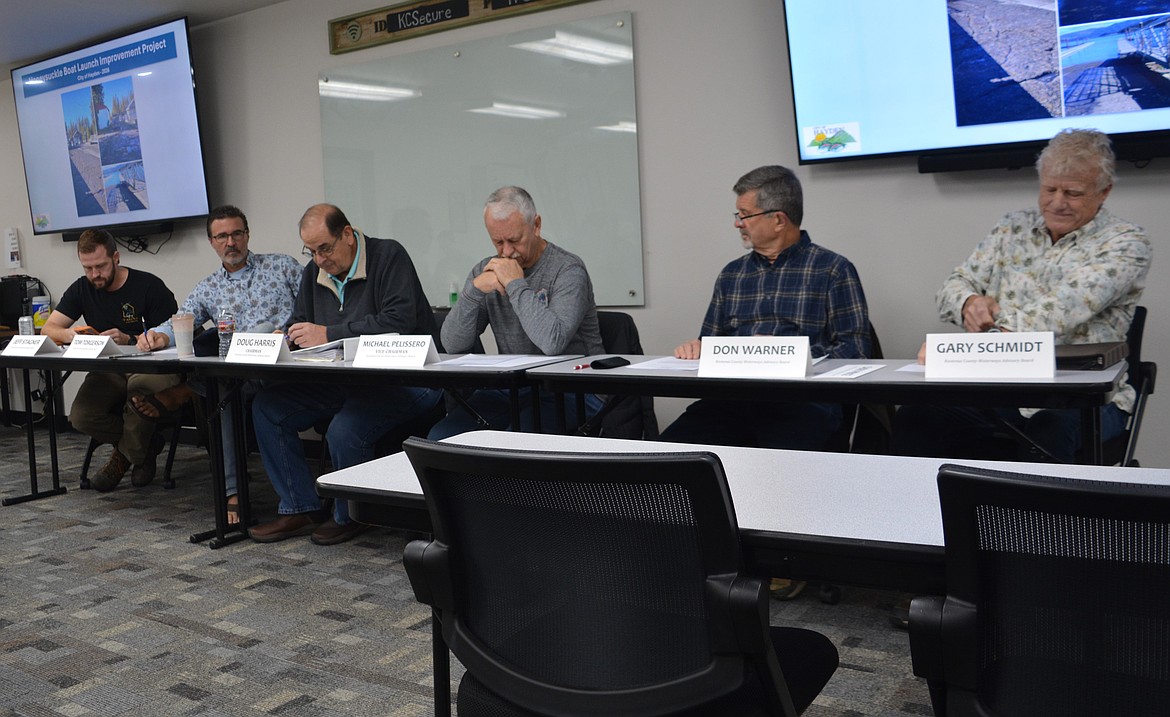 Members of the Waterways Advisory Board for Kootenai County met Thursday to determine the future maintenance of the docks on Lake Pend Oreille. From left, Jeff Stagner, Tom Torgerson, Doug Harris, Mike Pelissero, Don Warner and Gary Schmidt.