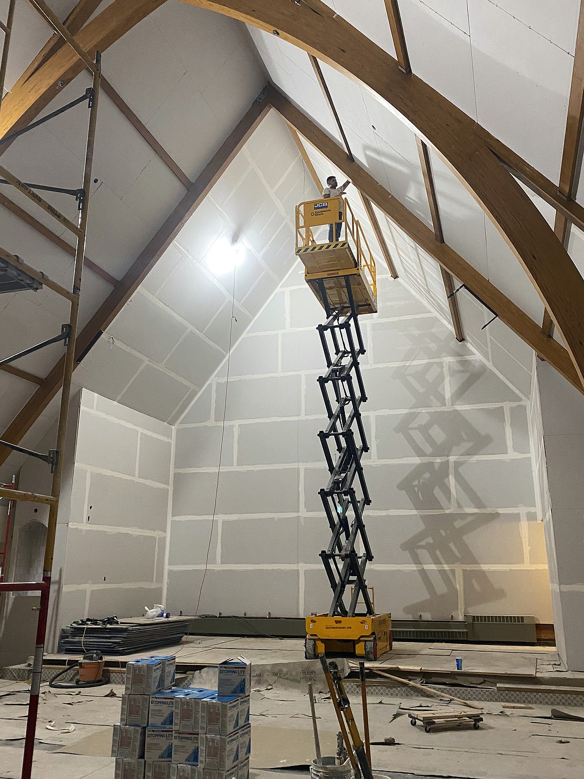Drywall work was well underway on Nov. 26 at St. Charles Borromeo's. (Julie Engler/Whitefish Pilot)