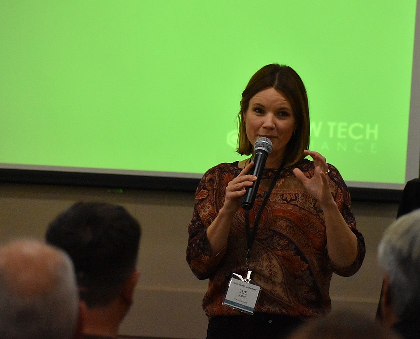 Sue Kane, CEO of NCW Tech Alliance, starts off her presentation on how AI can be used to help develop Grant County into the future at the LEAD Summit in November. Kane said the point of this technology is to be used as a tool to make our lives better.