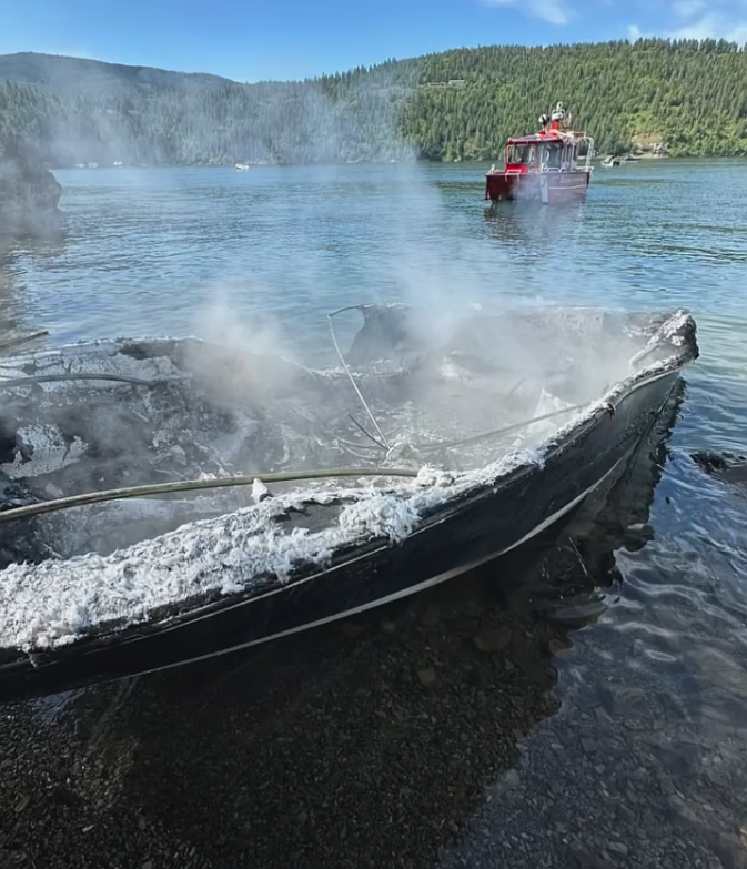 Kootenai County Fire and Rescue's hazmat team responds to a hazardous material incident involving a boat.