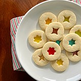 A citrusy cookie with candy for a heart