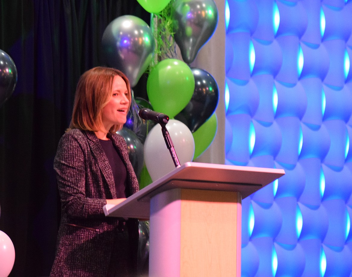 NCW Tech Alliance CEO Sue Kane speaks during an awards ceremony in November honoring local innovators. The organization will offer an informational series for potential investors beginning in January.